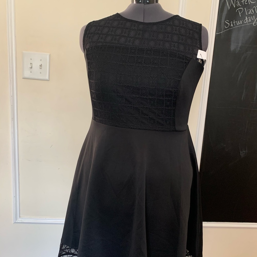 Black Dress with Gold Zipper Detail